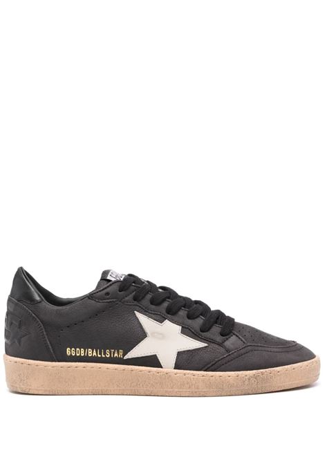 Sneakers Ballstar con effetto vissuto in nero Golden Goose - uomo